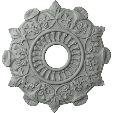 Ekena Millwork Preston Ceiling Medallion (Fits Canopies up to 4"), 17 1/2"OD x 4"ID x 1"P, Primed White CM17PR